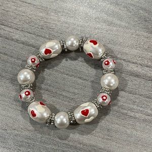 Pretty Beaded Bracelet Hearts OC19